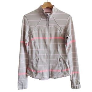 Lululemon Striped Heathered Barely Pink Forme Jacket Size 8
